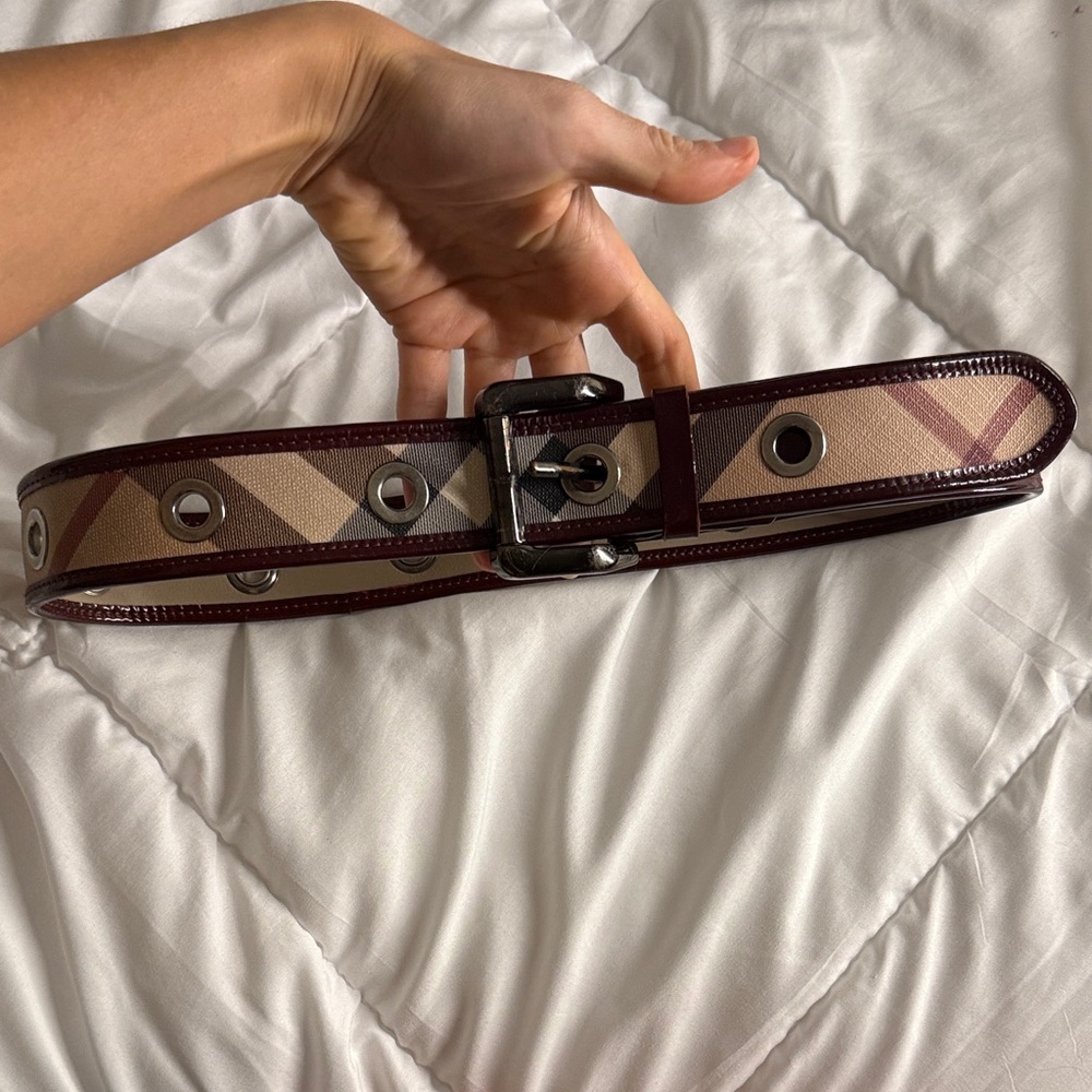 Burberry leather Plaid Belt